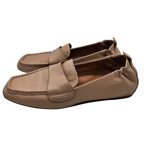 Gentle Souls Womens Sz 9 Taupe Beige Oxford Leather Flats Loafers - Picture 1 of 8